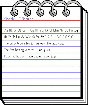Cineplex LT Regular animated font preview