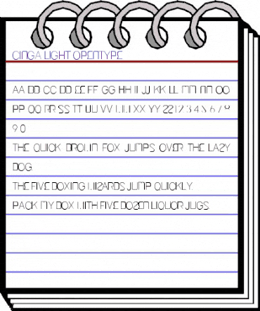Cinga Light animated font preview Cinga Light animated font preview