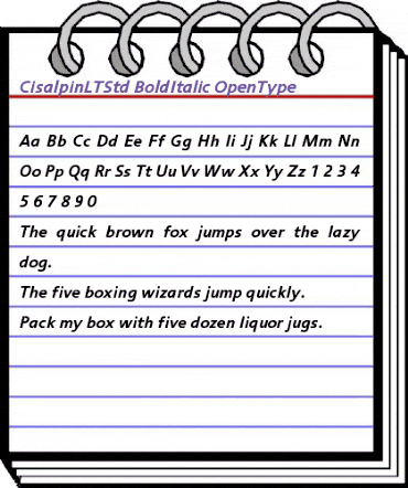 Cisalpin LT Std Bold Italic animated font preview