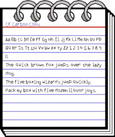 CK Carbon Copy Regular animated font preview