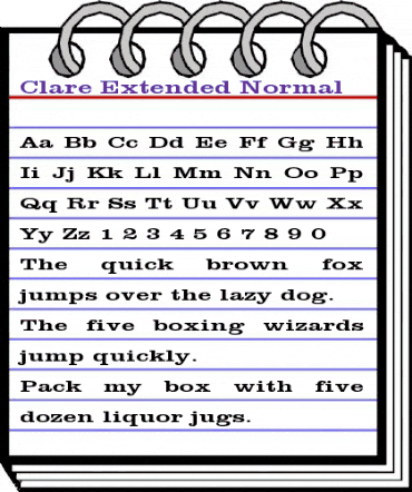 Clare Extended Normal animated font preview