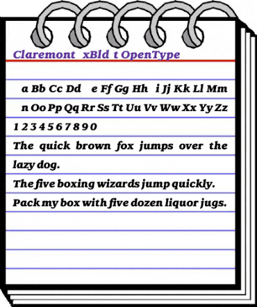 ClaremontExBldIt Regular animated font preview