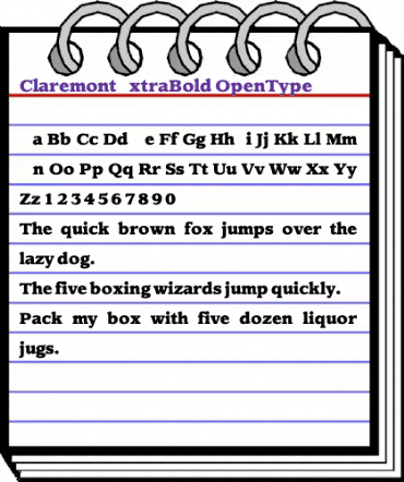 ClaremontExtraBold Regular animated font preview