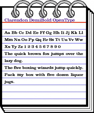 Clarendon-DemiBold Regular animated font preview