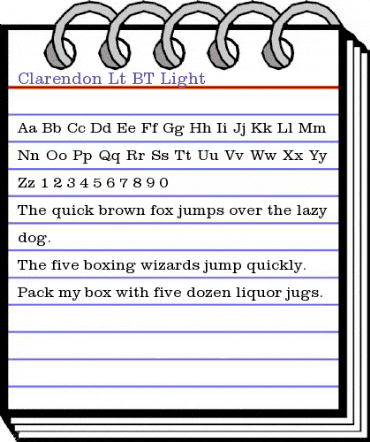 Clarendon Lt BT Light animated font preview Clarendon Lt BT Light animated font preview