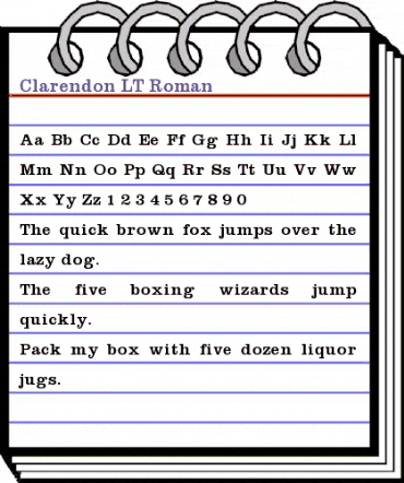Clarendon LT Regular animated font preview