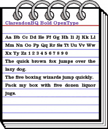 Clarendon BQ Regular animated font preview
