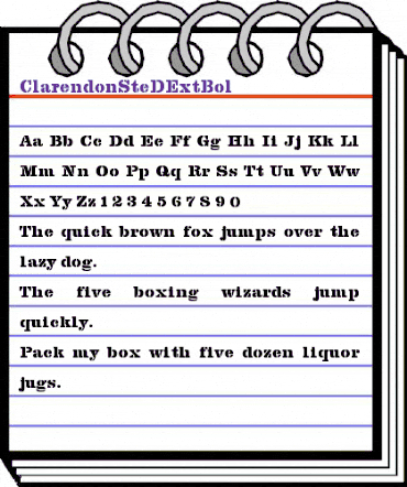ClarendonSteDExtBol Regular animated font preview