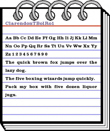 ClarendonTBolRo1 Regular animated font preview