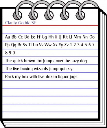 Clarity Gothic SF Regular animated font preview