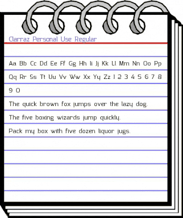 Clarraz Personal Use Regular animated font preview