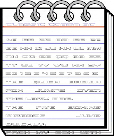 Classic Cobra 3D Regular animated font preview