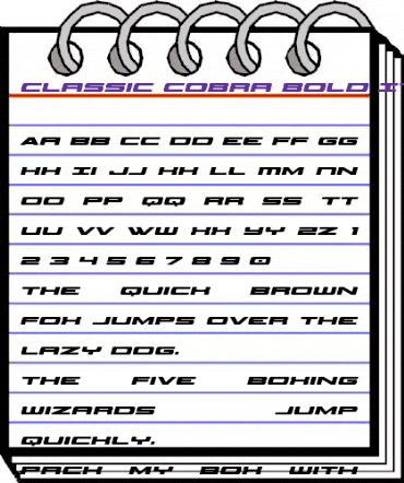 Classic Cobra Bold Italic Bold Italic animated font preview Classic Cobra Bold Italic Bold Italic animated font preview