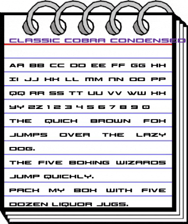 Classic Cobra Condensed Condensed animated font preview