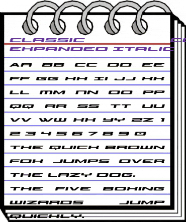 Classic Cobra Expanded Italic Expanded Italic animated font preview Classic Cobra Expanded Italic Expanded Italic animated font preview