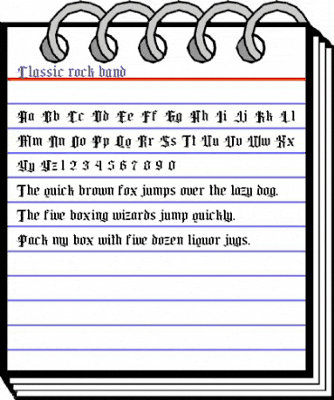 Classic rock band Regular animated font preview Classic rock band Regular animated font preview