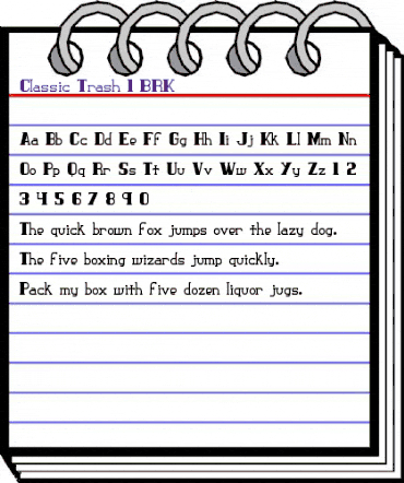 Classic Trash 1 BRK Regular animated font preview