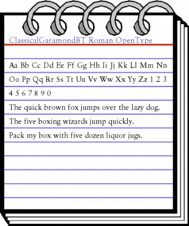 Classical Garamond Regular animated font preview Classical Garamond Regular animated font preview