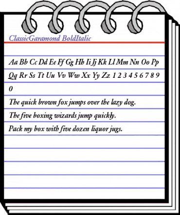 ClassicGaramond BoldItalic animated font preview ClassicGaramond BoldItalic animated font preview