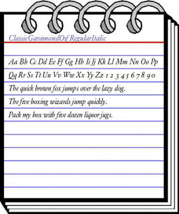 ClassicGaramondOsf RegularItalic animated font preview ClassicGaramondOsf RegularItalic animated font preview