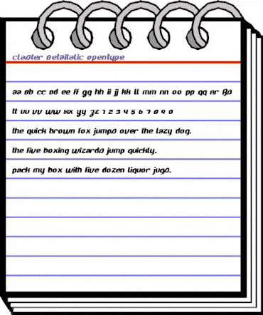 Claster BETAitalic animated font preview Claster BETAitalic animated font preview