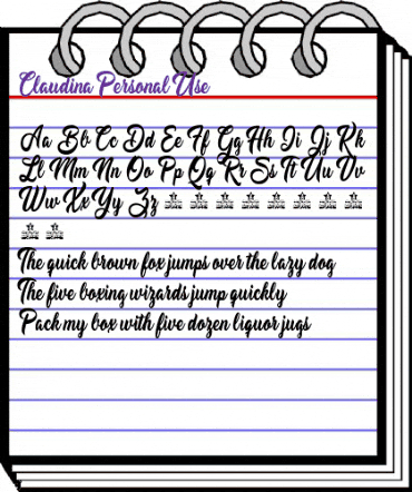 Claudina Personal Use Regular animated font preview