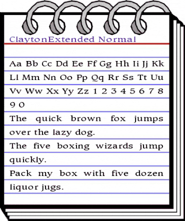 ClaytonExtended Normal animated font preview