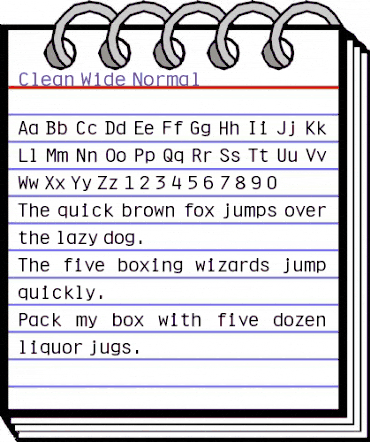 Clean Wide Normal animated font preview