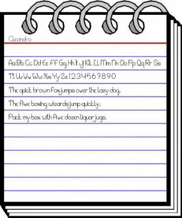 Cleandro Regular animated font preview