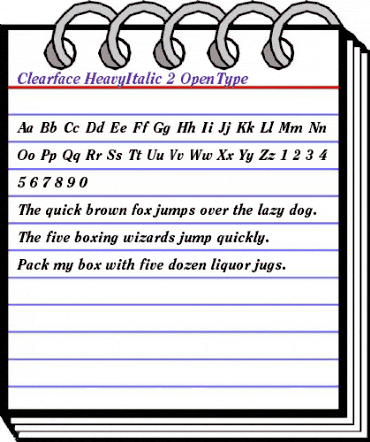 ITC Clearface Heavy Italic animated font preview