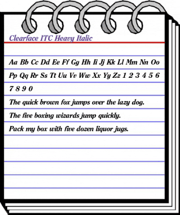 Clearface ITC BQ Italic animated font preview Clearface ITC BQ Italic animated font preview