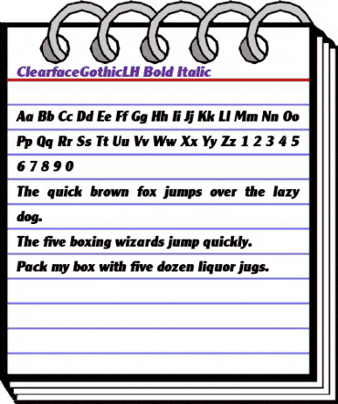 ClearfaceGothicLH Bold Italic animated font preview ClearfaceGothicLH Bold Italic animated font preview