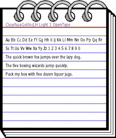 Clearface Gothic LH 45 Light animated font preview Clearface Gothic LH 45 Light animated font preview