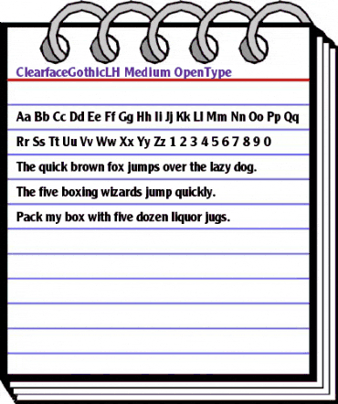 Clearface Gothic LH 65 Medium animated font preview Clearface Gothic LH 65 Medium animated font preview