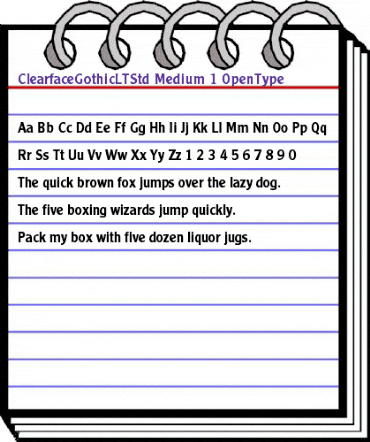 Clearface Gothic LT Std 65 Medium animated font preview Clearface Gothic LT Std 65 Medium animated font preview