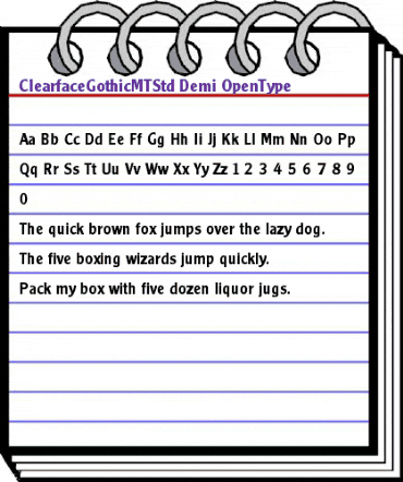 Clearface Gothic MT Std Demi animated font preview Clearface Gothic MT Std Demi animated font preview