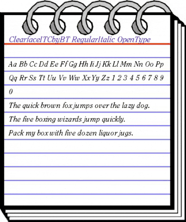 ITC Clearface Regular Italic animated font preview