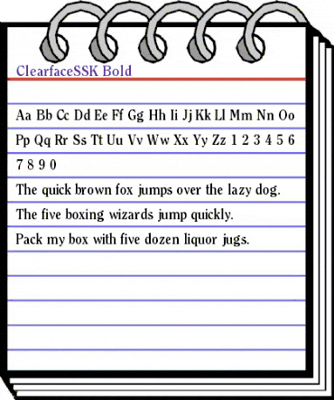 ClearfaceSSK Bold animated font preview