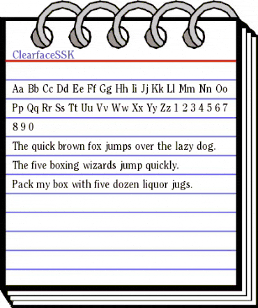 ClearfaceSSK Regular animated font preview