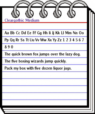 Cleargothic-Medium Regular animated font preview