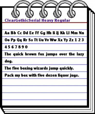 ClearGothicSerial-Heavy Regular animated font preview