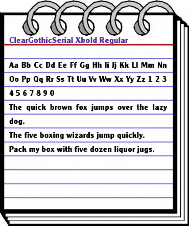 ClearGothicSerial-Xbold Regular animated font preview