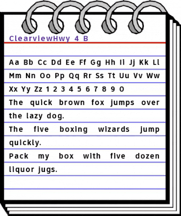 ClearviewHwy-4-B Regular animated font preview