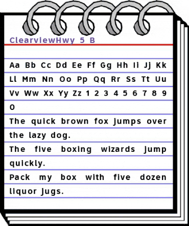 ClearviewHwy-5-B Regular animated font preview