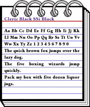 Cleric Black SSi Black animated font preview