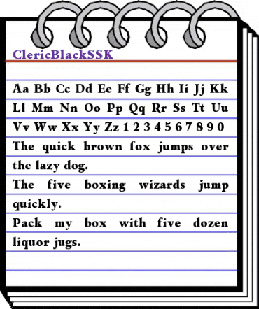 ClericBlackSSK Regular animated font preview
