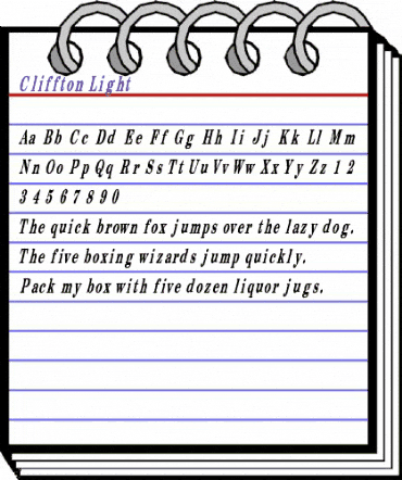 Cliffton Light Regular animated font preview