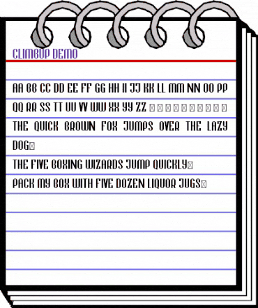 Climbup Demo Regular animated font preview