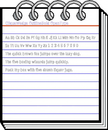 CliqueWedge OutlineBold animated font preview CliqueWedge OutlineBold animated font preview