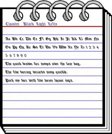 Cloister_ Black-Light Lefty Regular animated font preview